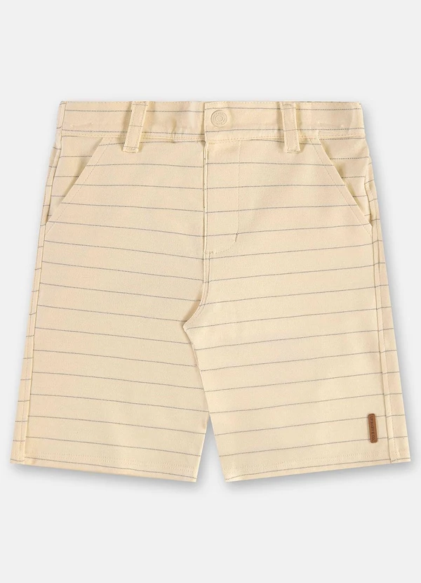 Up Baby - Bermuda Malha Risca Giz Bege 3
