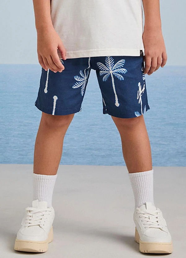 Youccie - Bermuda Marinho com Coqueiros Marinho