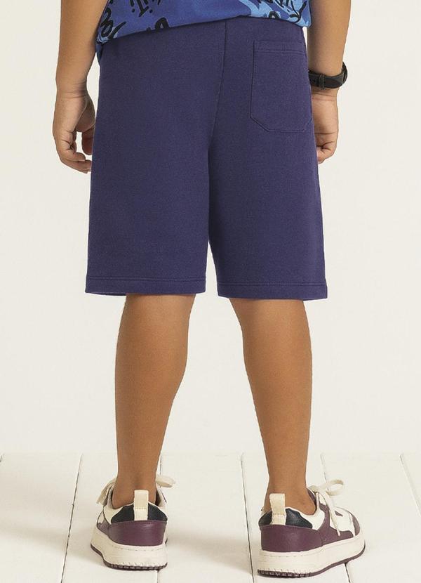 Cativa Kids - Bermuda Masculina Básica em Moletom Azul 2