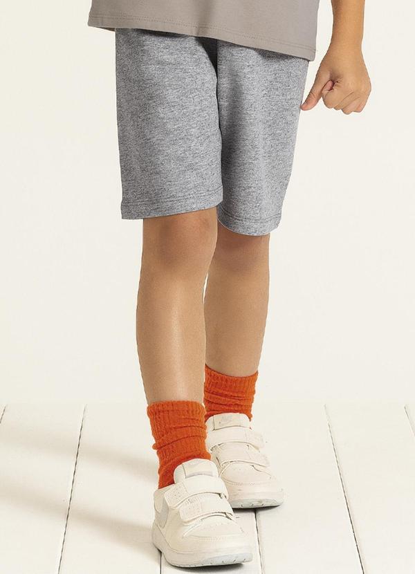 Bermuda Masculina Básica em Moletom Cinza Cativa