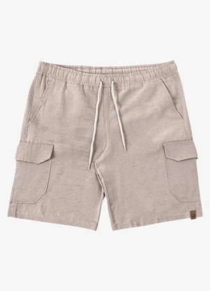 Rovitex - Bermuda Masculina Cargo com Elástico Shift Bege - ROVITEX