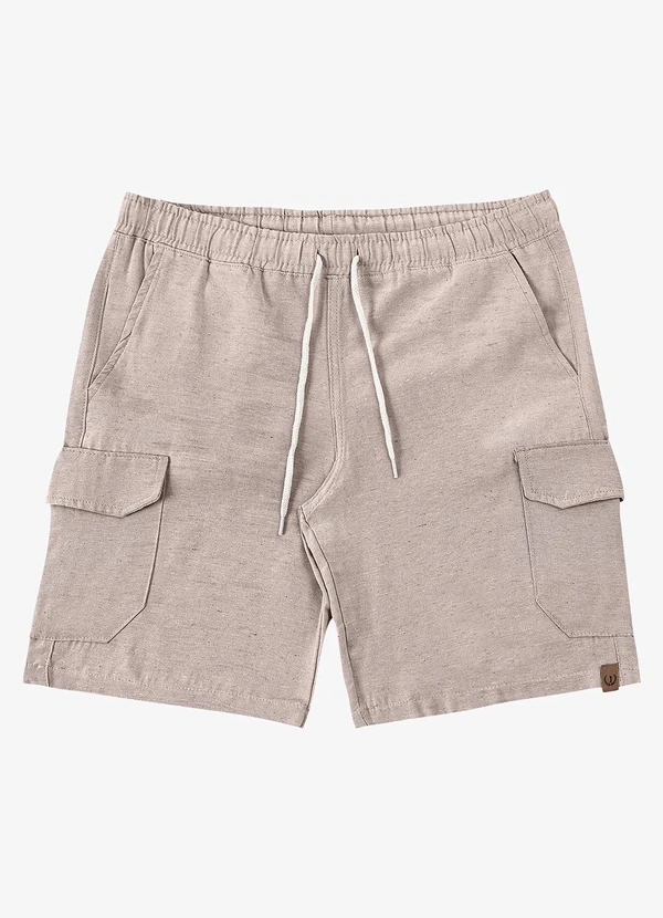 Rovitex - Bermuda Masculina Cargo com Elástico Shift Bege