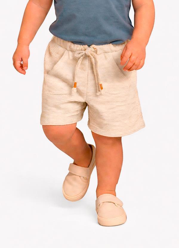 Rovitex - Bermuda Masculina Infantil Bege