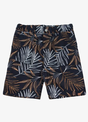 Trick Nick - Bermuda Masculina Infantil Sarja Preto - TRICK NICK