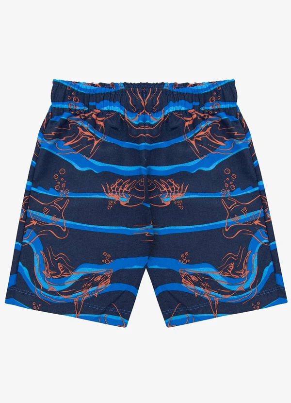 Rovi Kids - Bermuda Masculina Tactel Azul