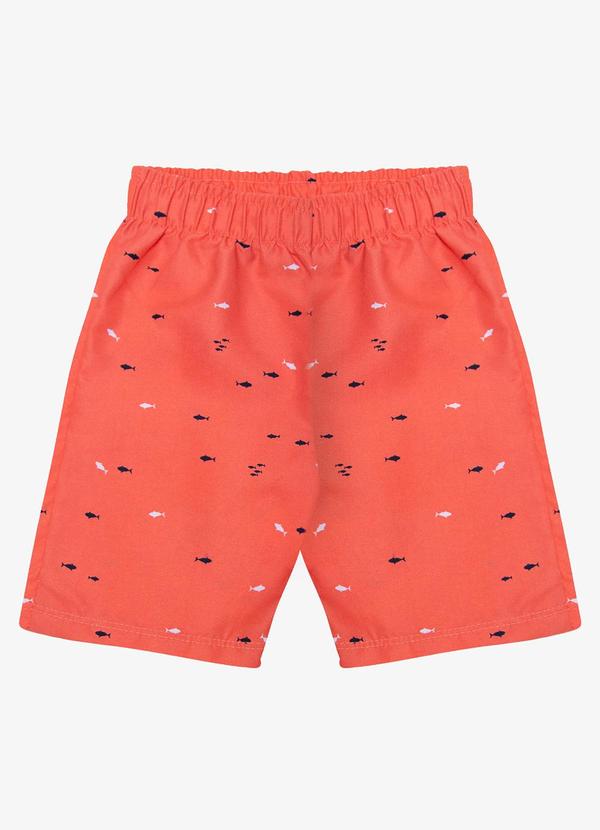 Rovi Kids - Bermuda Masculina Tactel Laranja