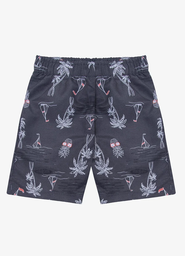 Rovi Kids - Bermuda Masculina Tactel Rovitex Kids Preto