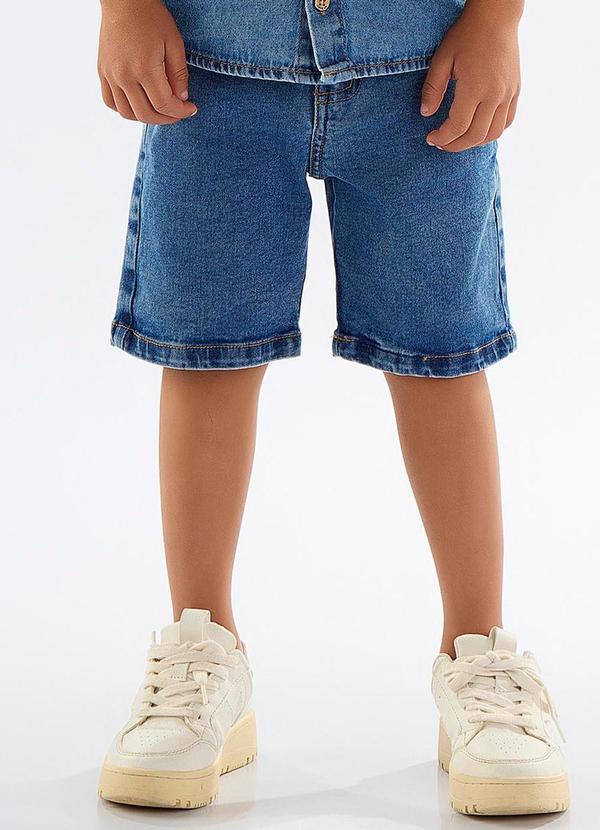 Up Baby - Bermuda Menino em Jeans com Elastano Azul 1
