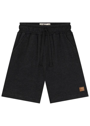 Ioluig - Bermuda Menino em Malha Alfaiataria Dupla Preto - IOLUIG