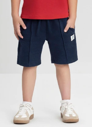 Bermuda Menino em Malha Alfaiataria Up Baby Azul - UP BABY