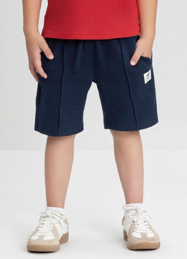 Up Baby - Bermuda Menino em Malha Alfaiataria Up Baby Azul