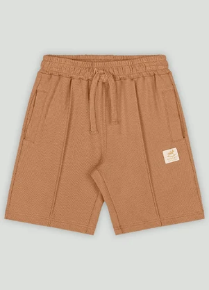 Bermuda Menino em Malha Alfaiataria Up Baby Marrom - UP BABY