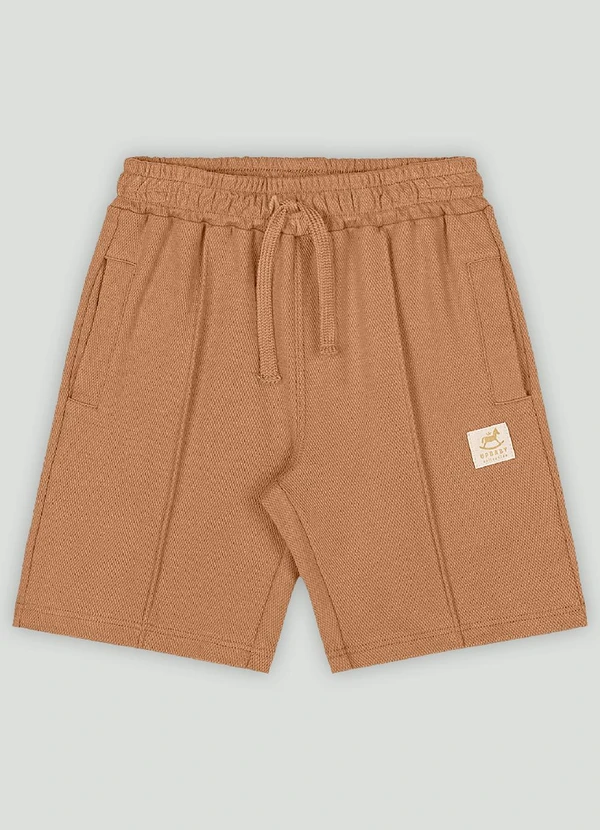 Up Baby - Bermuda Menino em Malha Alfaiataria Up Baby Marrom