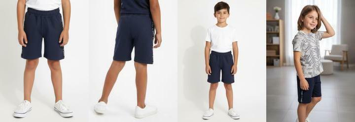 Bermuda Menino em Malha Azul