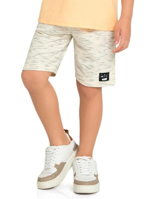 Marlan - Bermuda Menino em Moletinho Jet Black Bege