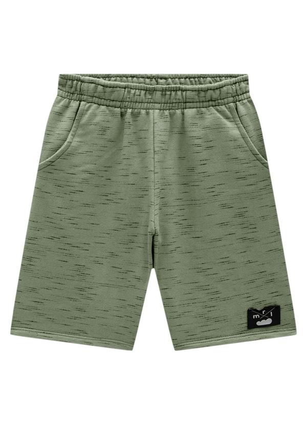 Marlan - Bermuda Menino em Moletinho Jet Black Verde