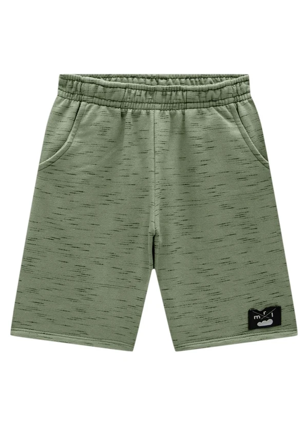 Marlan - Bermuda Menino em Moletinho Jet Black Verde
