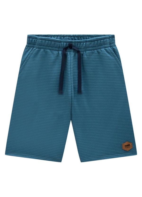 Marlan - Bermuda Menino em Moletinho Listra Relevo Azul
