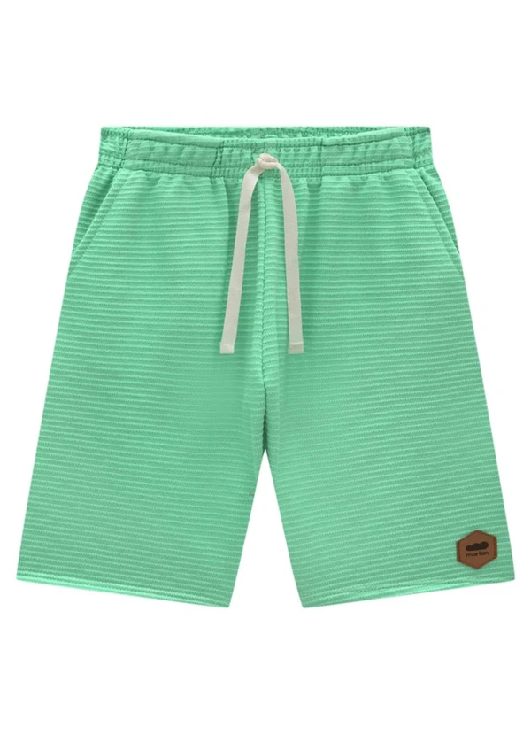 Marlan - Bermuda Menino em Moletinho Listra Relevo Verde 3