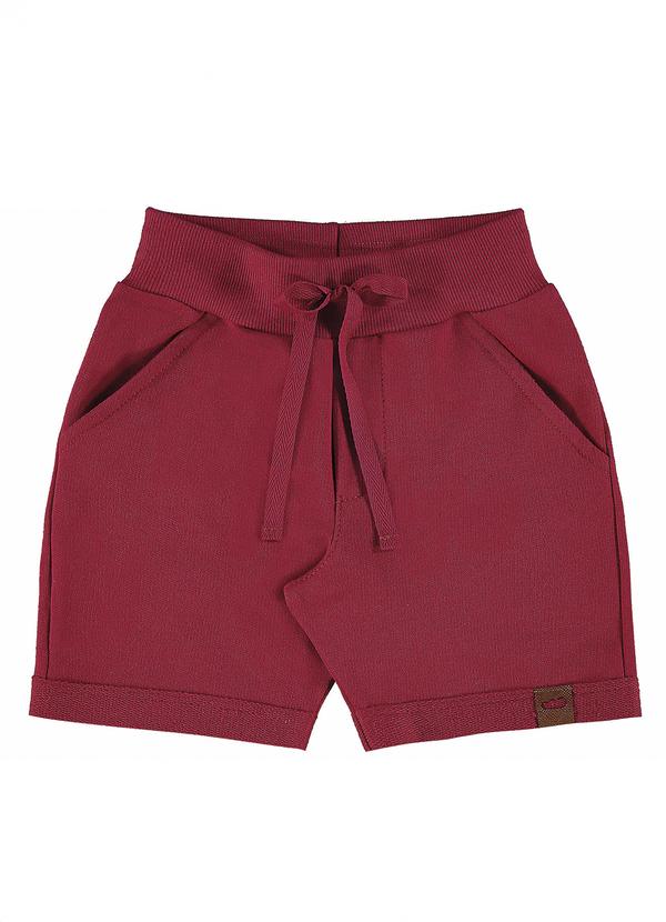 Marlan - Bermuda Menino em Moletinho Vermelho