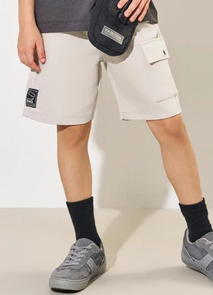 Catavento - Bermuda Menino em Moletom Cinza - CATAVENTO