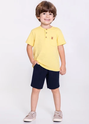 Alakazoo - Bermuda Menino em Moletom com Bolso Azul - ALAKAZOO