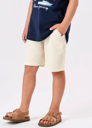 Trick Nick - Bermuda Menino Linho Strong Bege - TRICK NICK