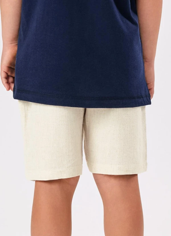 Trick Nick - Bermuda Menino Linho Strong Bege 2