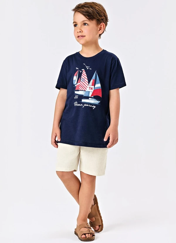 Trick Nick - Bermuda Menino Linho Strong Bege 3