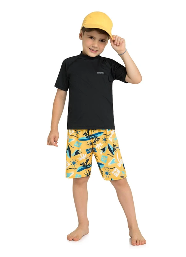Marlan - Bermuda Menino Microfibra Little Fruits Amarelo 2