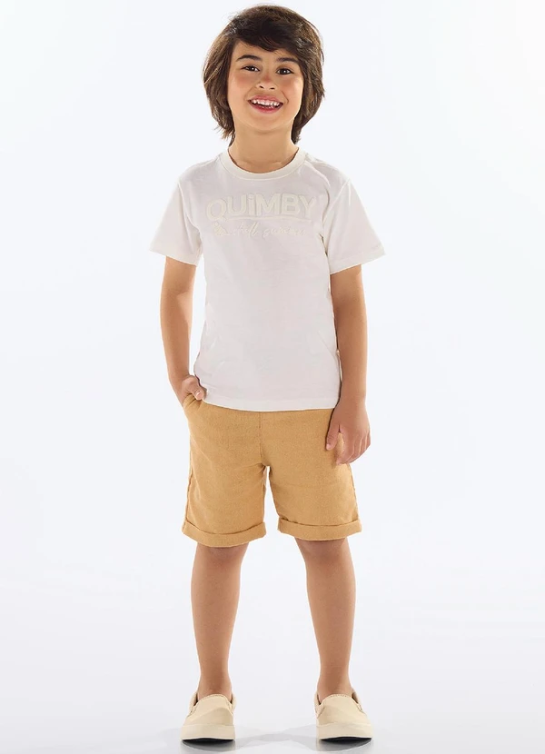 Quimby - Bermuda Menino Viscolinho Marrom 2