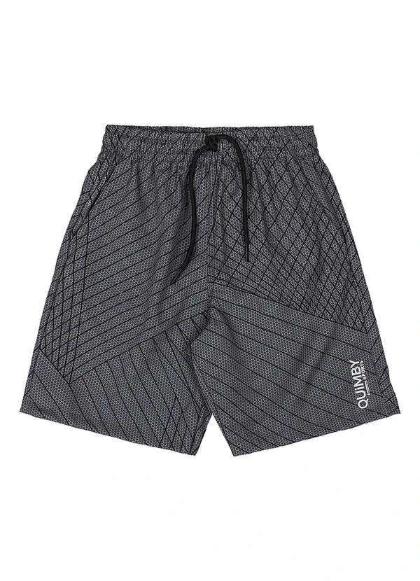 Quimby - Bermuda Microfibra Estampado Cinza