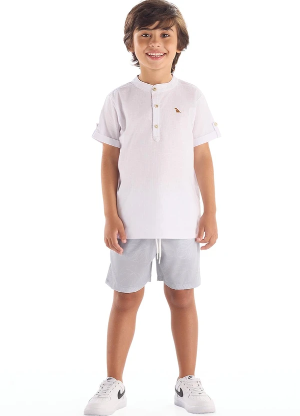 Quimby - Bermuda Microfibra Tropical Cinza 2