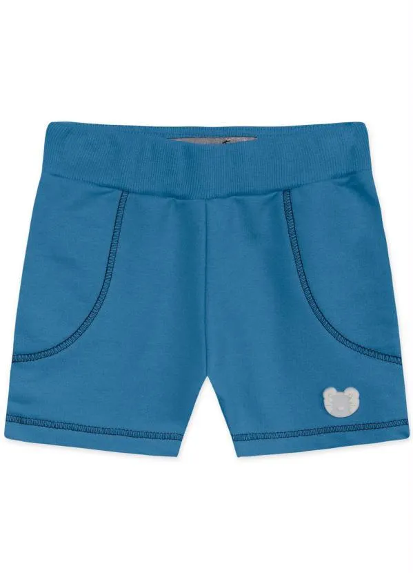 Tigor T Tigre - Bermuda Moletom Bebê Azul 1