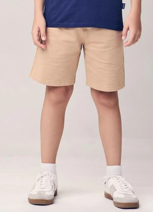 Youccie - Bermuda Moletom com Bolsos Bege - YOUCCIE