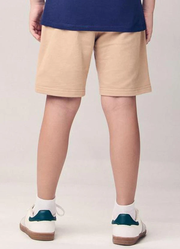 Youccie - Bermuda Moletom com Bolsos Bege 2