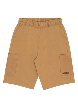 Pulla Bulla - Bermuda Moletom e Malha Relevo Marrom - PULLA BULLA