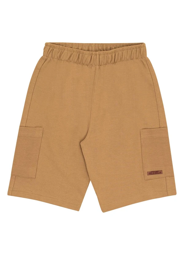 Pulla Bulla - Bermuda Moletom e Malha Relevo Marrom