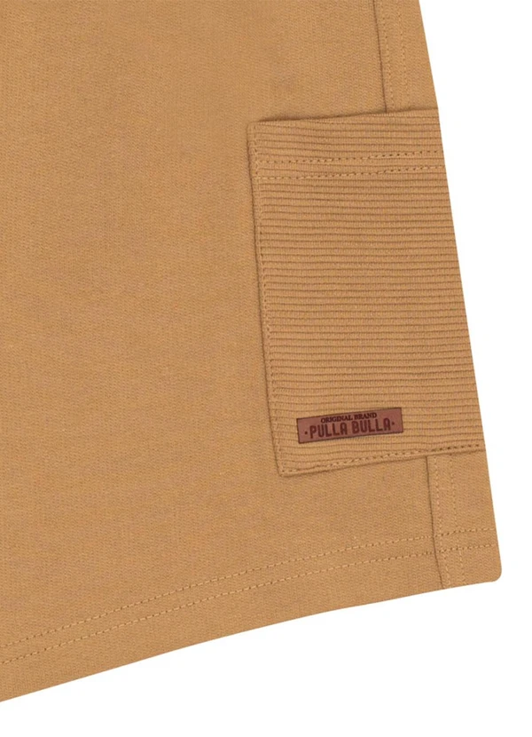 Pulla Bulla - Bermuda Moletom e Malha Relevo Marrom 2