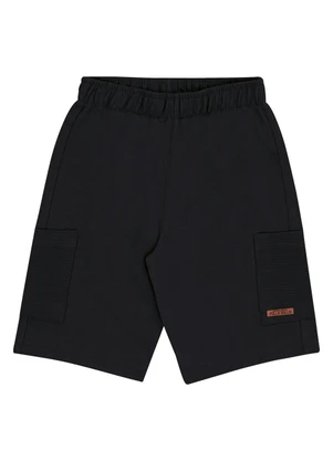 Pulla Bulla - Bermuda Moletom e Malha Relevo Preto - PULLA BULLA