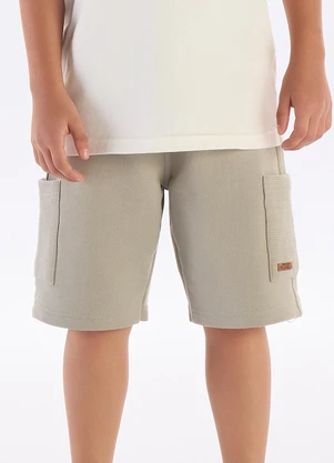 Pulla Bulla - Bermuda Moletom e Malha Relevo Verde - PULLA BULLA