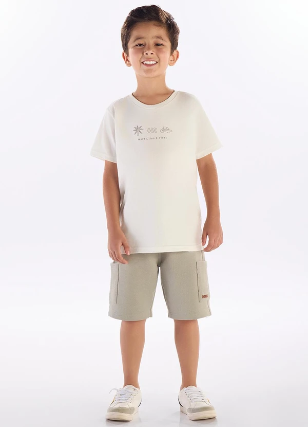 Pulla Bulla - Bermuda Moletom e Malha Relevo Verde 2