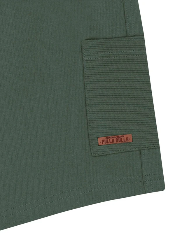 Pulla Bulla - Bermuda Moletom e Malha Relevo Verde 2
