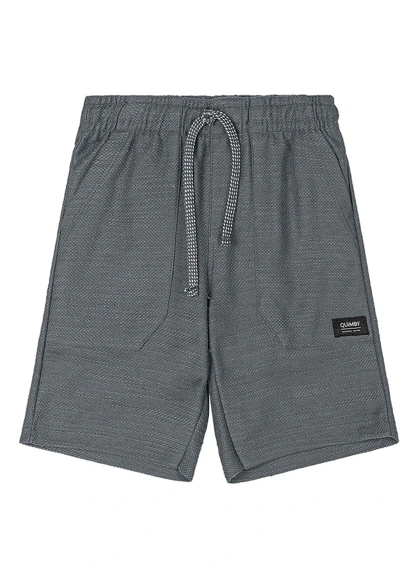 Quimby - Bermuda Moletom Flamê Menino Cinza