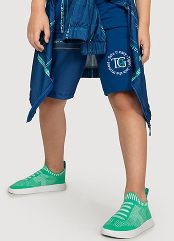 Tigor T Tigre - Bermuda Moletom Infantil Menino Azul
