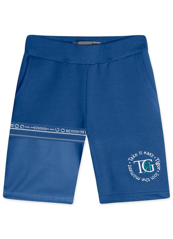 Tigor T Tigre - Bermuda Moletom Infantil Menino Azul 3