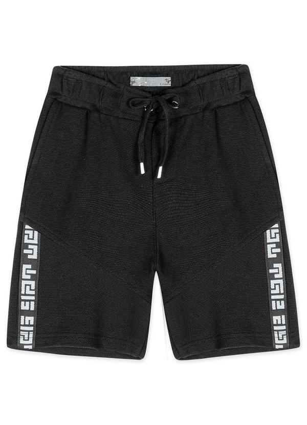 Tigor T Tigre - Bermuda Moletom Infantil Menino Preto