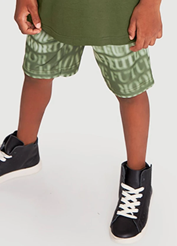 Tigor T Tigre - Bermuda Moletom Infantil Menino Verde 1