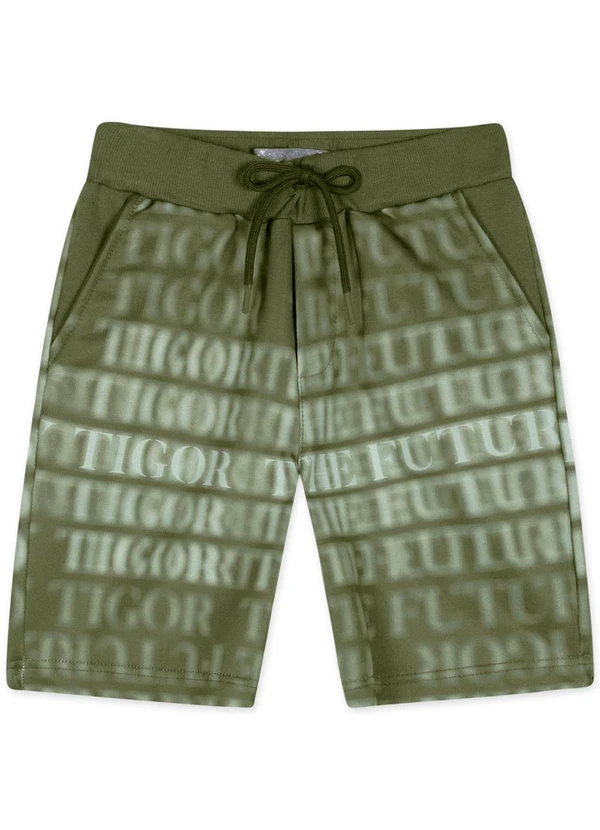 Tigor T Tigre - Bermuda Moletom Infantil Menino Verde 3