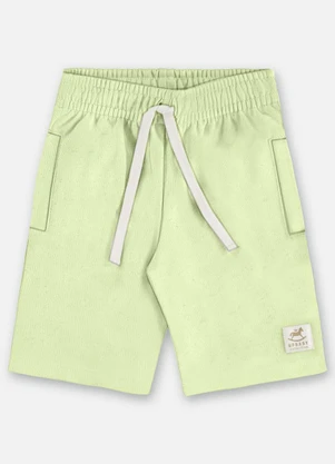 Up Baby - Bermuda Moletom Linho Infantil Verde - UP BABY
